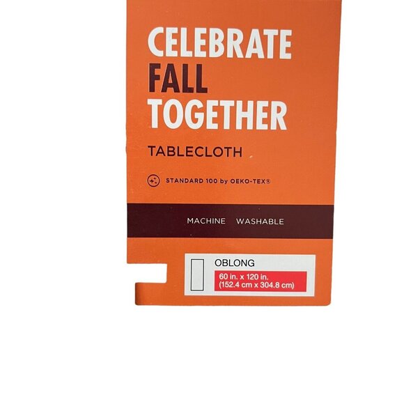 Celebrate Fall Together Pumpkin Toss Tablecloth Oblong 60" x 120" Kohl's Harvest - Picture 2 of 4